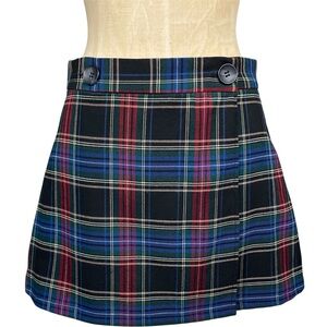 Forever21 Preppy Academia True Wrap Tartan Skirt Schoolgirl SM Black Grunge Emo